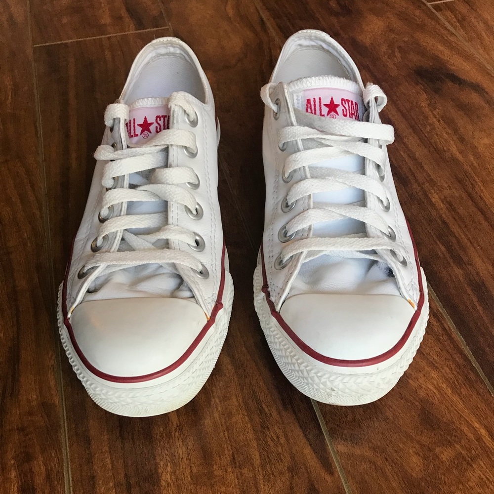 White Low Top Converse Shoes - Barely Worn